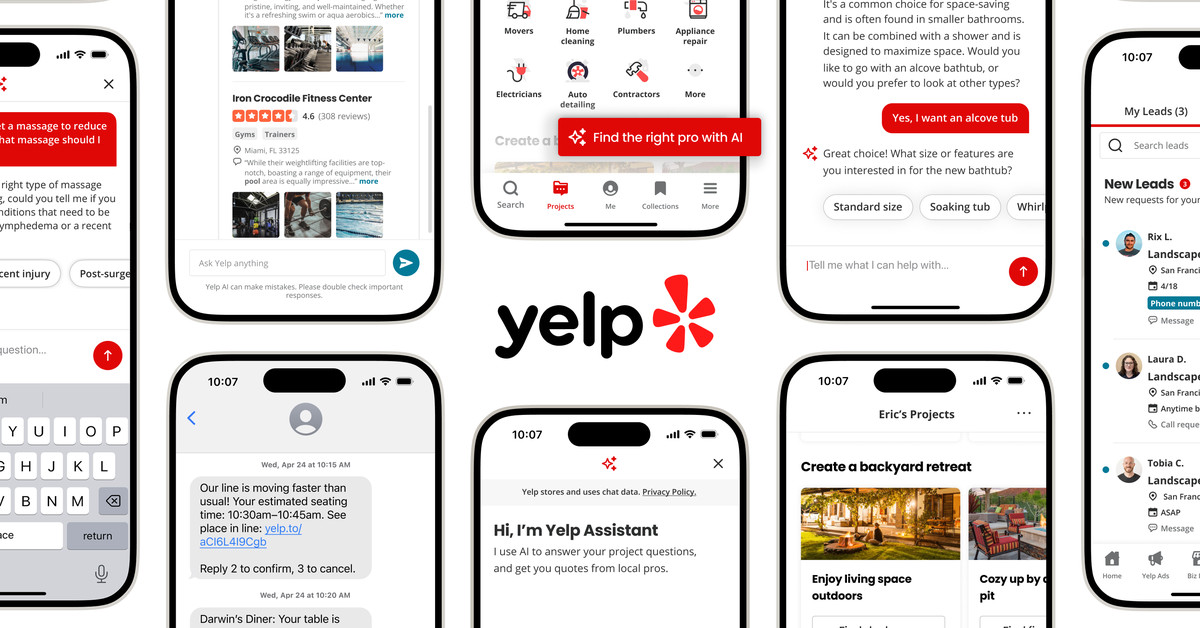 Yelp’s Assistant AI bot will do all the talking to help users find service providers