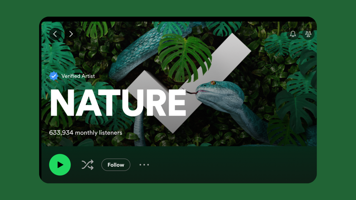 Spotify recognises Nature as an artist