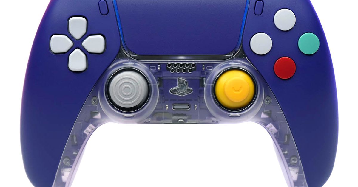 The GameCube’s retro styling lives on in this customized PS5 DualSense controller