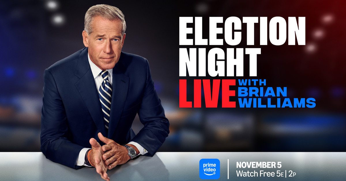 Amazon will stream a live election special hosted by Brian Williams